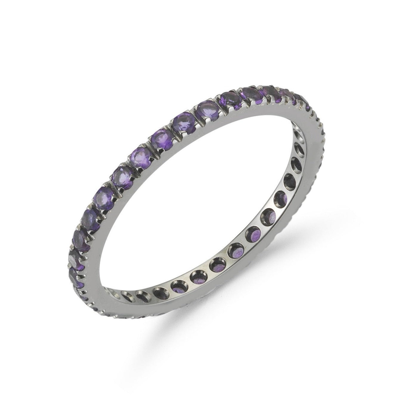 Amethyst band deals ring white gold