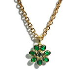 Fiori - Pendant with Emeralds and Mint Tourmaline, 18k Yellow Gold