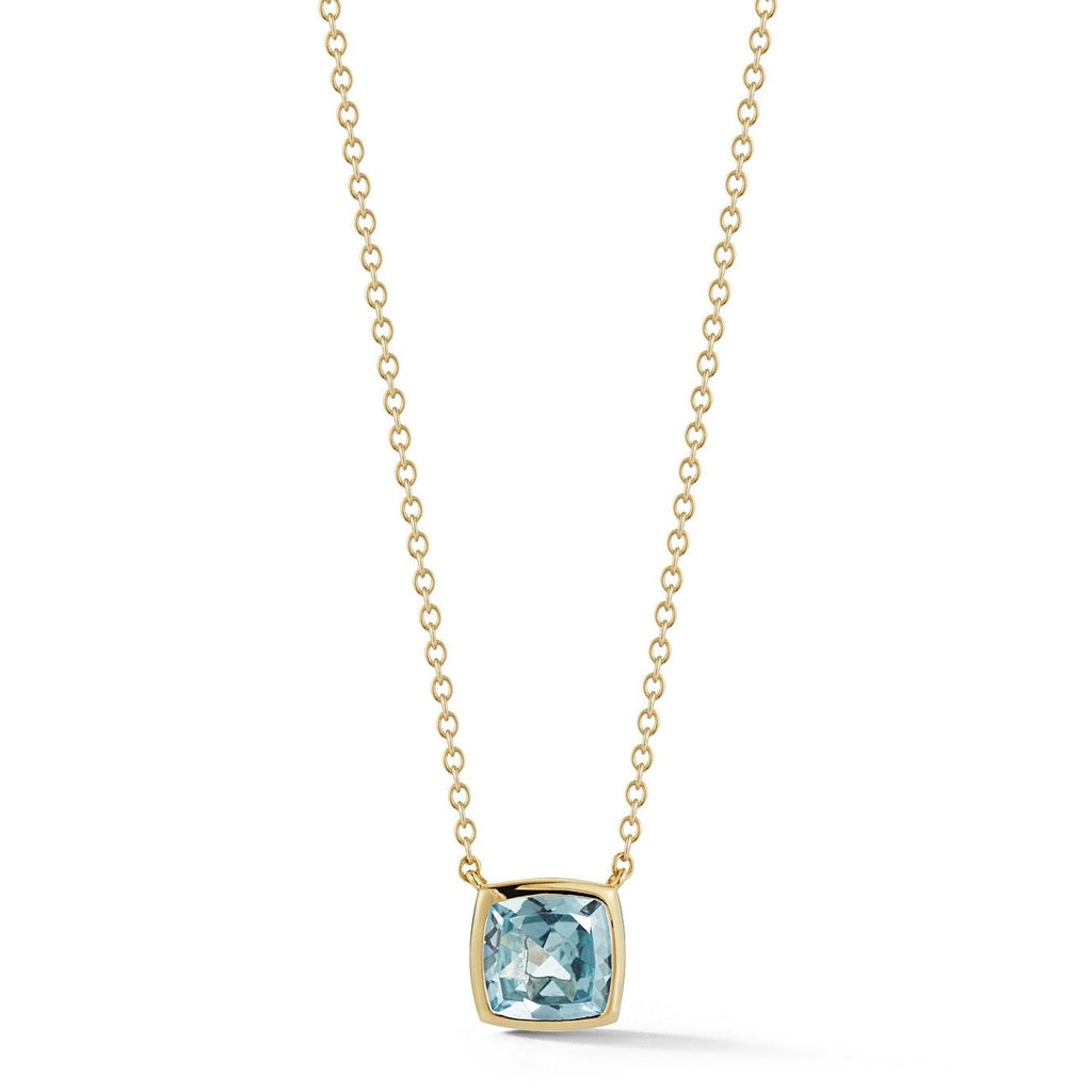 Natural Blue Topaz Pendant, December Birthstone Necklace - Shraddha Shree  Gems